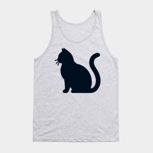 Contemplative Feline Silhouette Tank Top